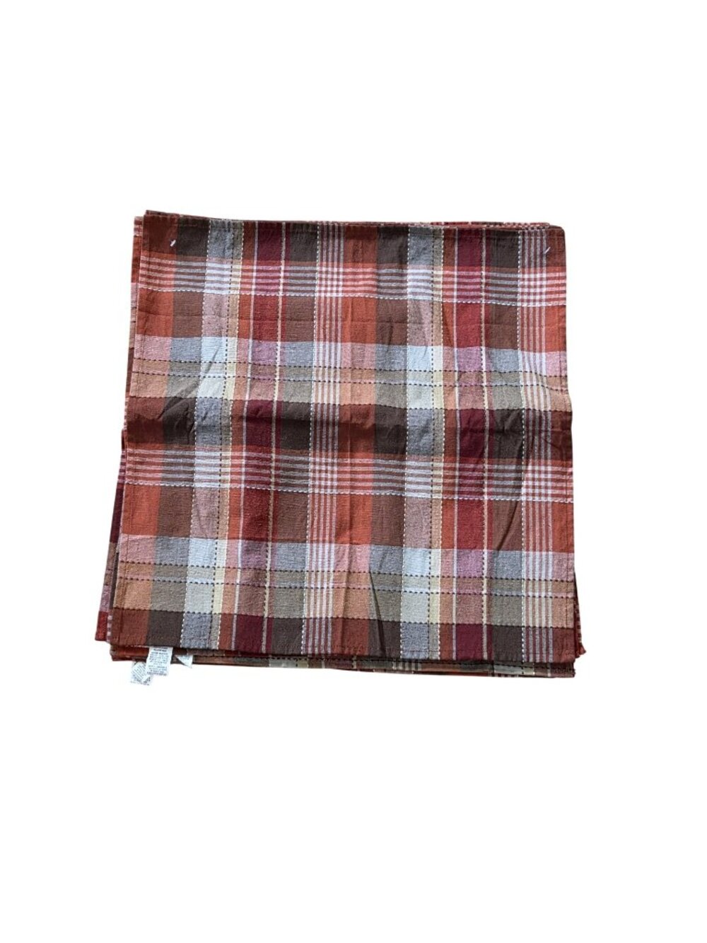 Bardwil Linens 19x19" Cloth Summit Sage Orange Plaid Dinner Napkins Set 8